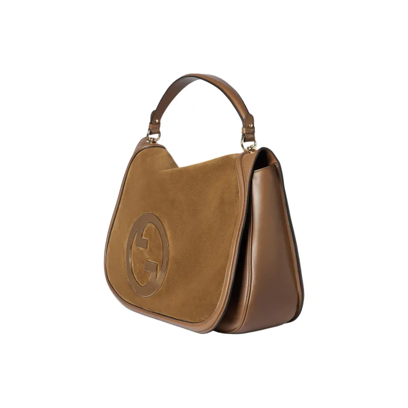 GUCCI Blondie Suede Shoulder Bag Crossbody Bag Handbag Large Size Women's Light Brown-2
