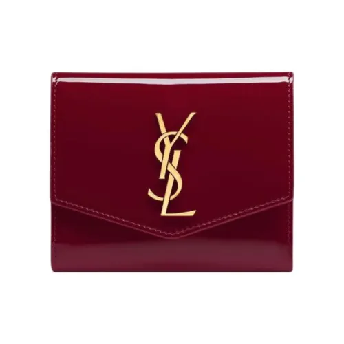SAINT LAURENT UPTOWN Calfskin Wallet Women's Red