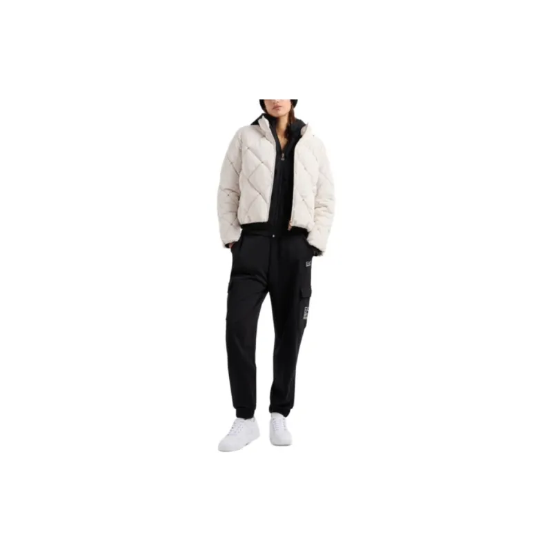 EMPORIO ARMANI EA7 FW24 Puffer Jacket Women's Almond Milk White-1