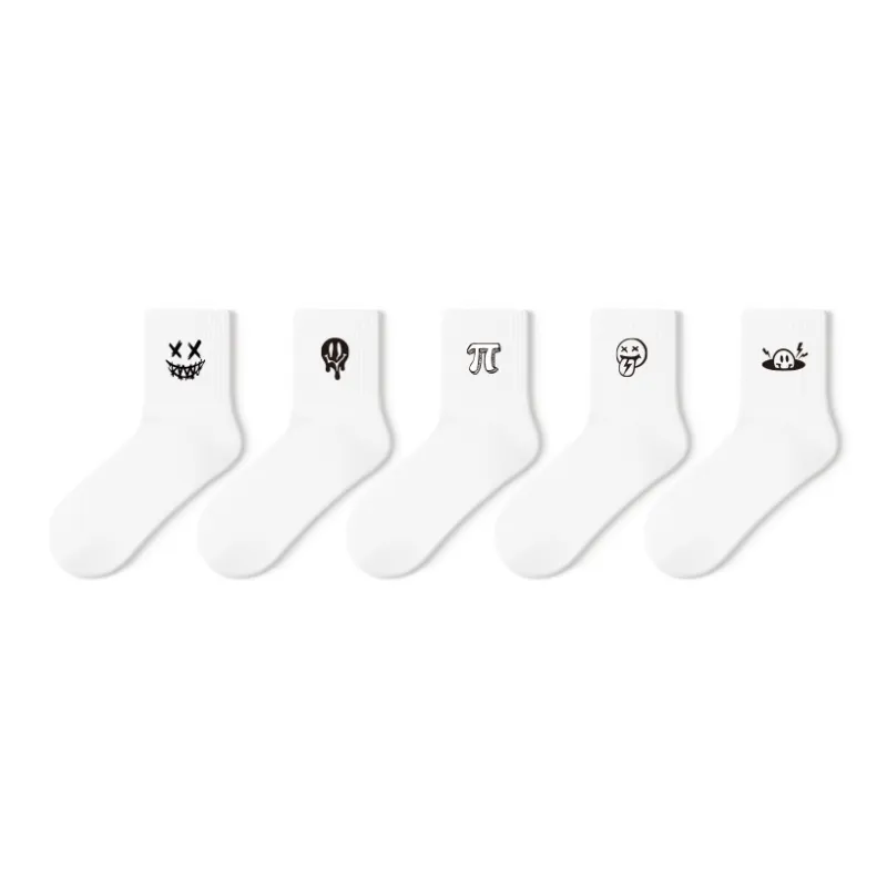 Primeet Mid Calf Socks Unisex 5 Pack-34
