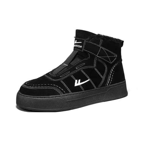 Warrior Full Coverage Warm Anti Slip And Wear Resistant Height Increasing High Top Skateboard Shoes Men's Black