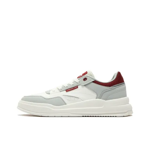 361° Abrasion Resistant Slip Resistant Low Top Skateboard Shoes Men's White Gray Red