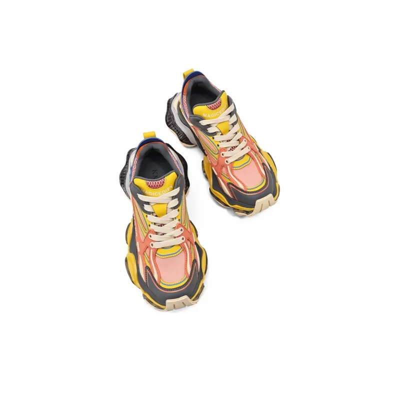 KMD Cushioning, Breathable, Height Increasing Low Top Chunky Sneakers Women's-7