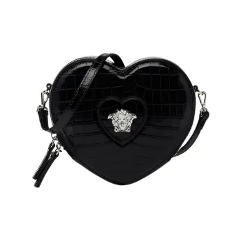 FANSIZHE La Medusa Cow Leather Shoulder Bag Crossbody Bag Mini Kids' Black & Silver