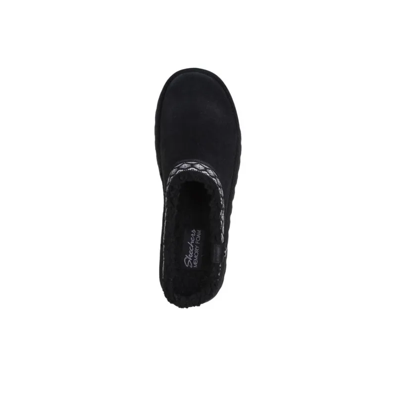 Skechers Cozy Abrasion-Resistant Slip-Resistant Wrap-toe Slippers Women's Black-3