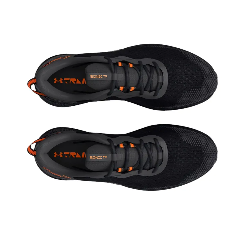 Under Armour Sonic Trail Slip Resistant Low Top Trail Running Shoes Unisex Black Orange-3