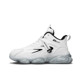 Warrior Anti Slip And Wear Resistant Lightweight Height Increasing Coverage Low Top Running Shoes Men's White Black