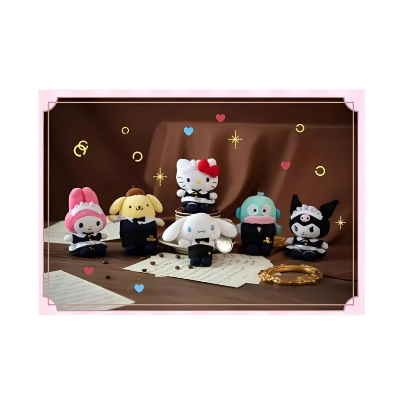 Sanrio Cinnamoroll Coffee Maid Collection Dolls Plush Pendant 8.4cm/10.5cm Height-3