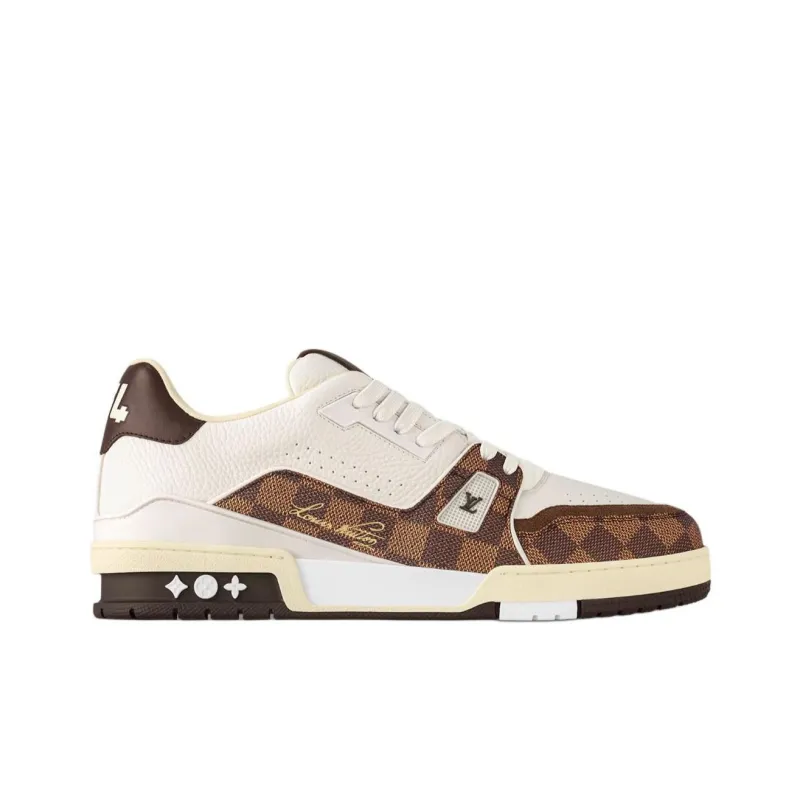 LOUIS VUITTON Trainer Low Top Skateboard Shoes Unisex Brown-1