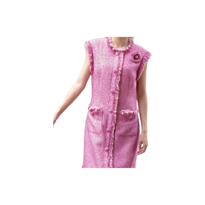 BESIONIA FW24 Sleeveless Dress Women's Rose Red-3