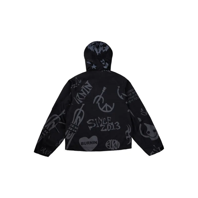 BURNIN Windbreaker Jacket Unisex Black-1