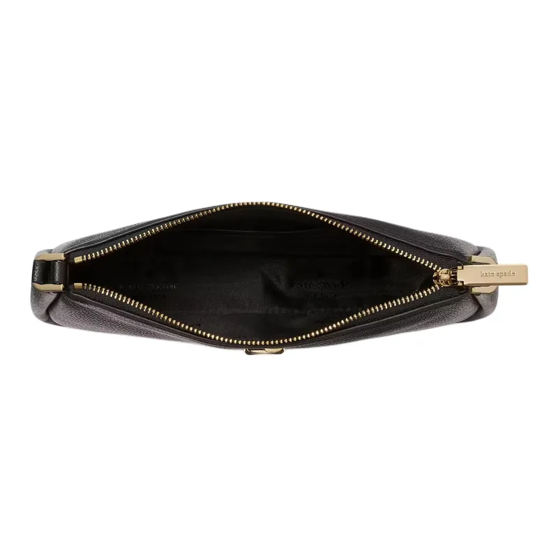 Kate Spade Litchi Grain Leather Shoulder Bag, Handbag, Shoulder Bag Women's Black-3