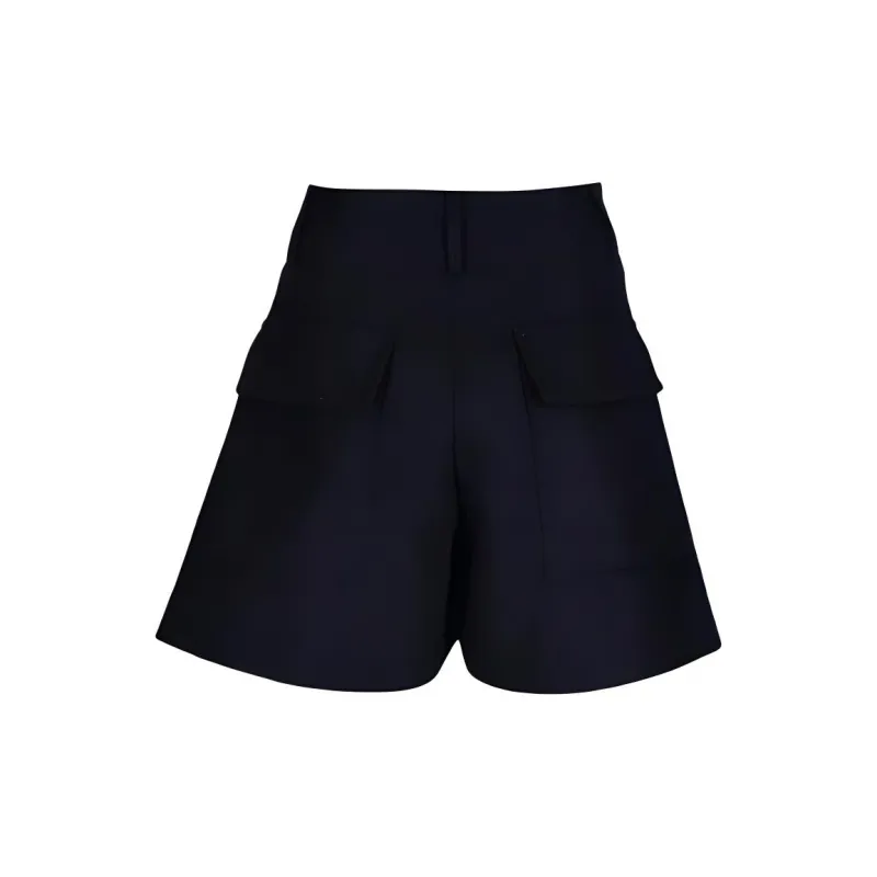 Sacai Denim X Wool Melton Shorts 'Navy'-1
