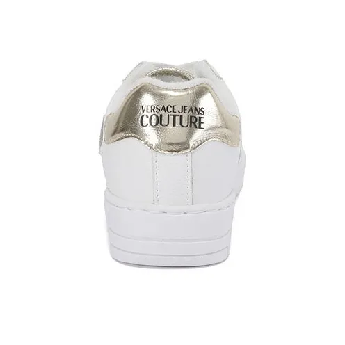 VERSACE JEANS COUTURE Skateboard Shoes Women's White Gold Heel Tab-3