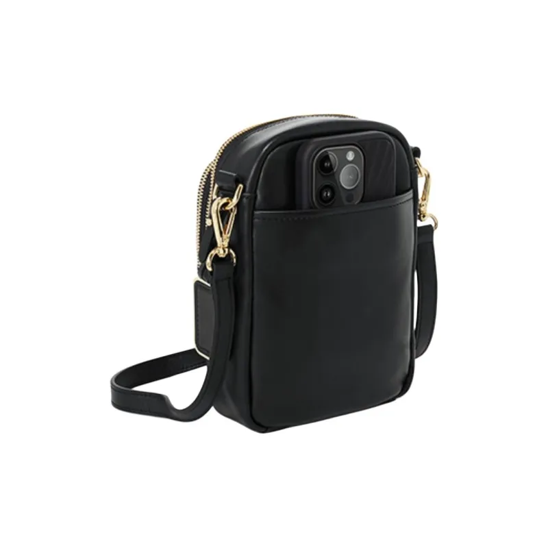TUMI Cow Leather Shoulder Bag, Crossbody Bag Trumpets Women's Black-2