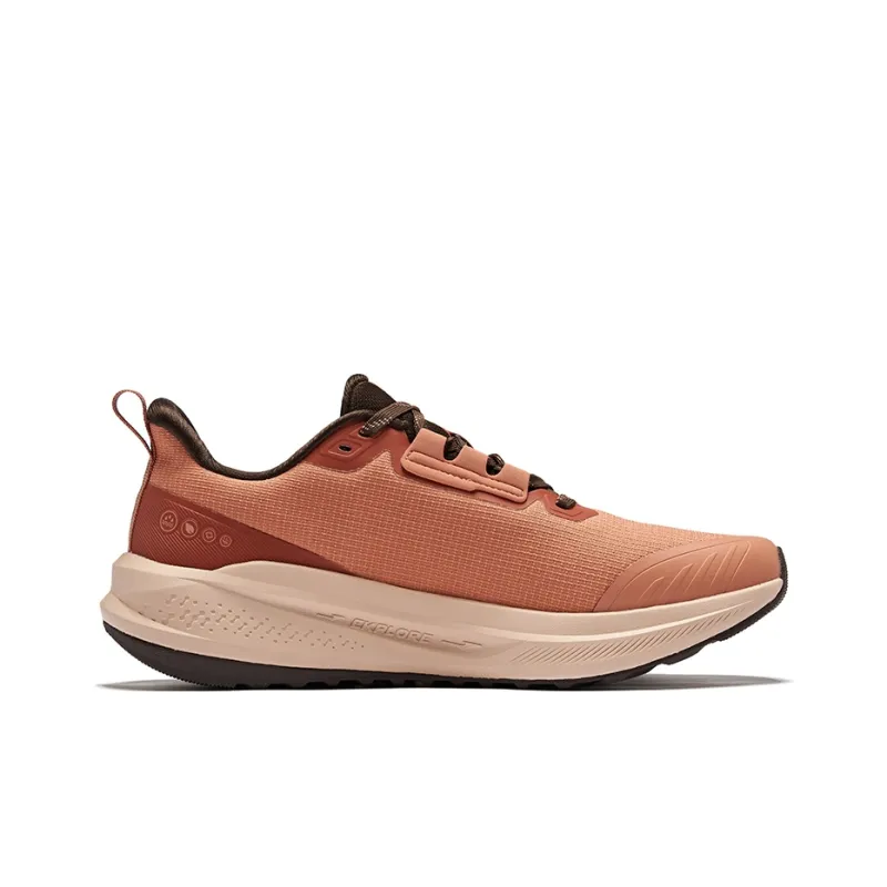 Erke Wild Slip-Resistant Cushioning Water-Resistant Lightweight Low-Top Running Shoes Men's Coral Orange Deep Rosewood-1