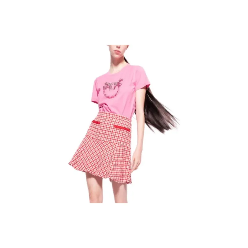 PINKO FW23 Casual Short Skirts Women's Pink-3