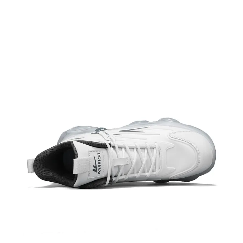 Warrior Anti Slip And Wear Resistant Lightweight Height Increasing Coverage Low Top Running Shoes Men's White Gray-3