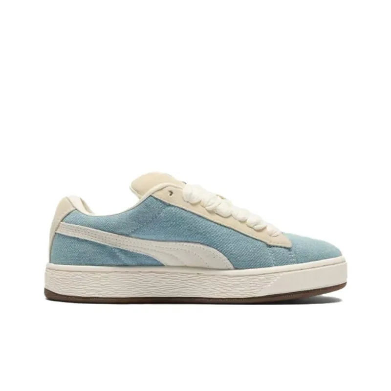 PUMA Suede XL Anti Slip Wear Resistant Low Top Skateboard Shoes Women's Blue Beige-1