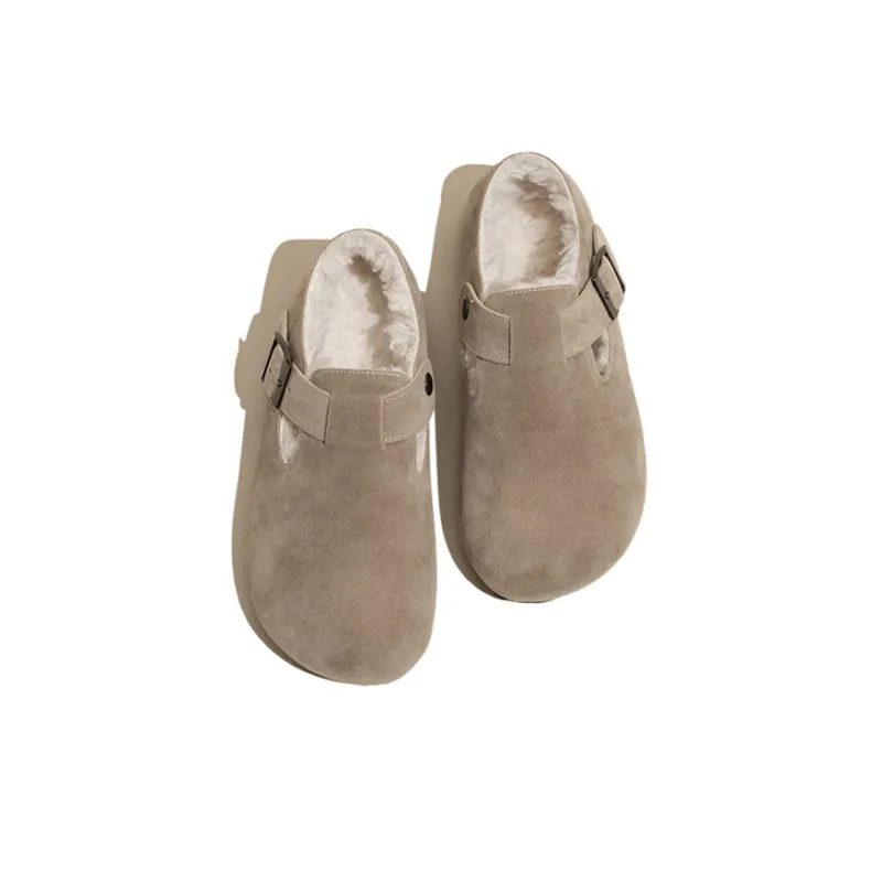 Old Meow Flat Round Tip Buckle Fully Enclosed Casual Shoes Women's-9