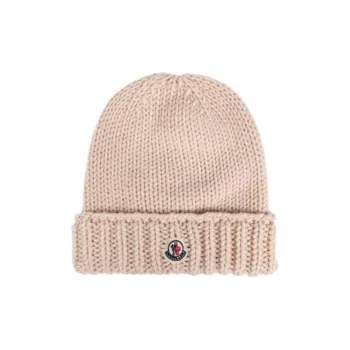 Moncler Logo Patch Ribbed Beanie