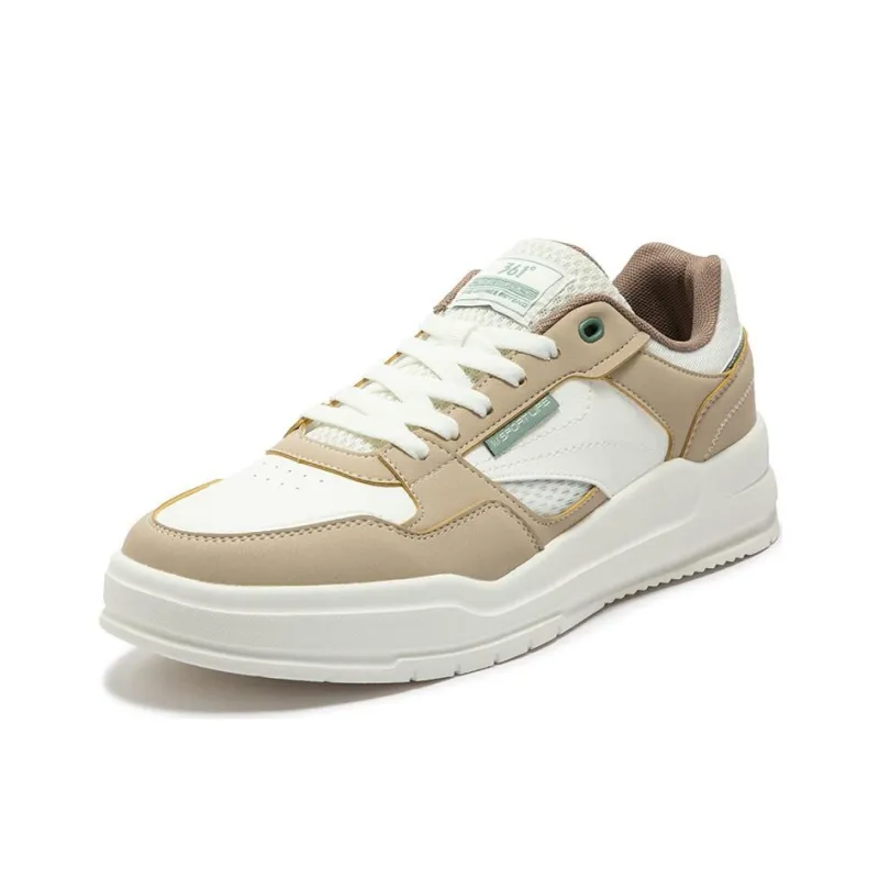 361° Non slip Lightweight Low Top Skateboard Shoes Men's White Brown-1