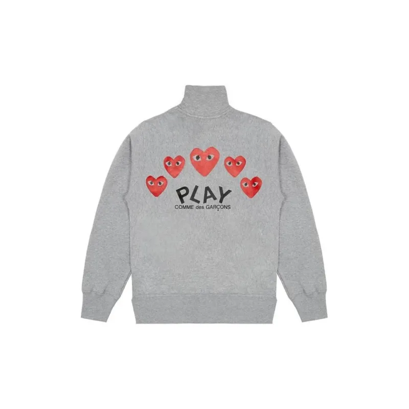 CDG Play Sweatshirt Jacket Unisex Gray-1