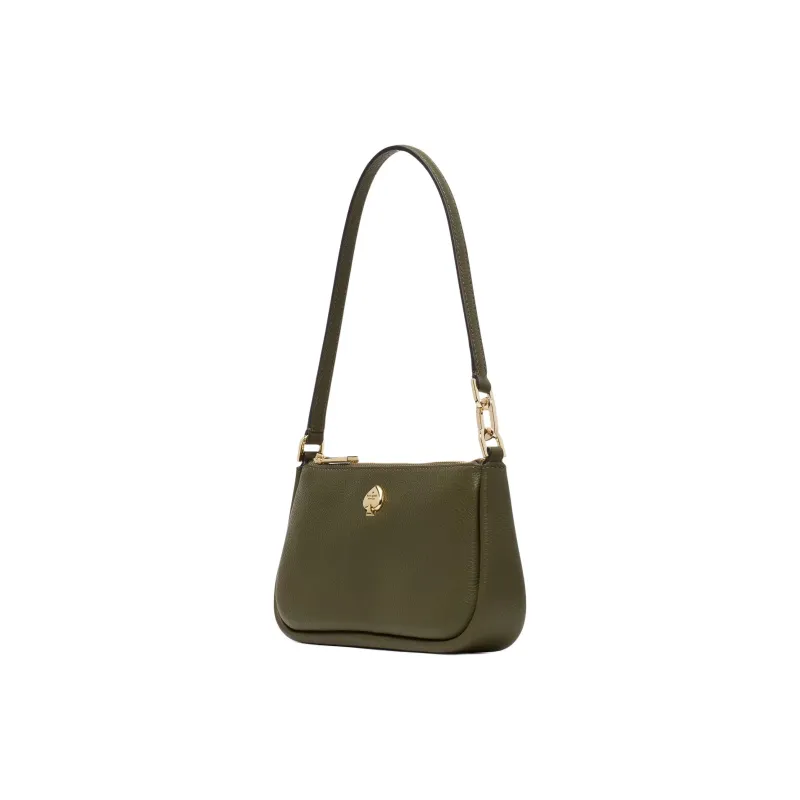 Kate Spade Litchi Grain Leather Shoulder Bag, Handbag, Shoulder Bag Women's Green-1