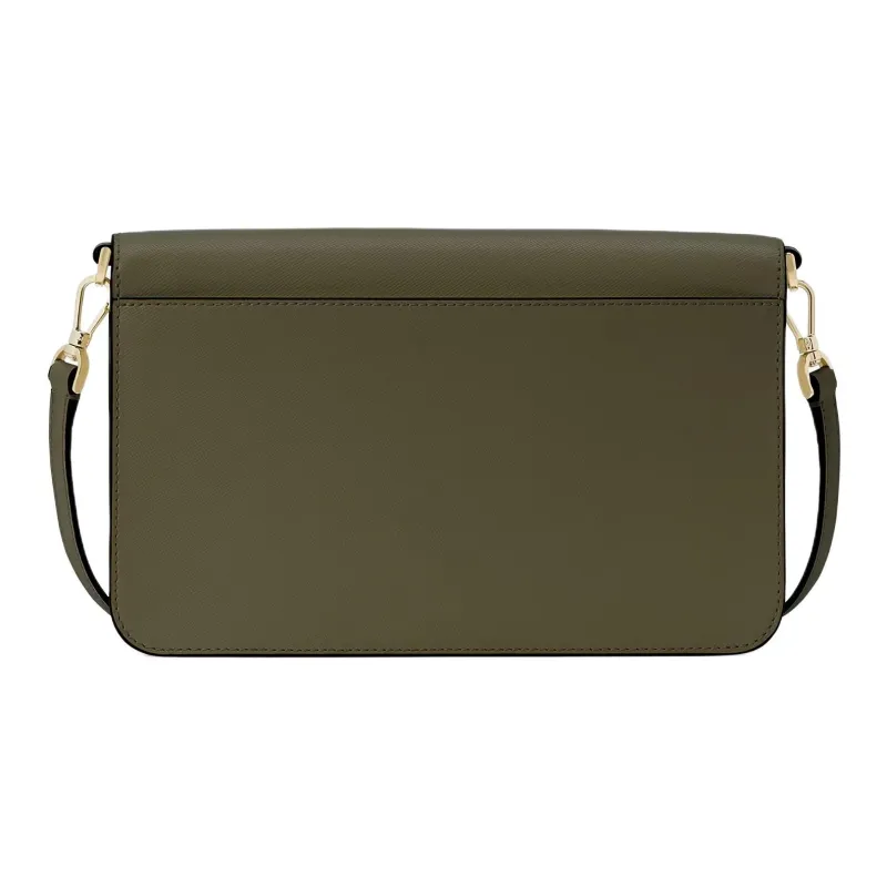 Kate Spade Saffiano Leather Shoulder Bag, Crossbody Bag Medium Size Women's Seaweed Green-2