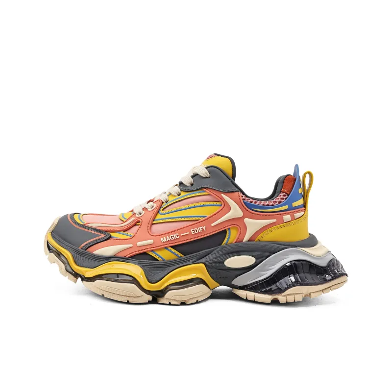 KMD Cushioning, Breathable, Height Increasing Low Top Chunky Sneakers Women's-5