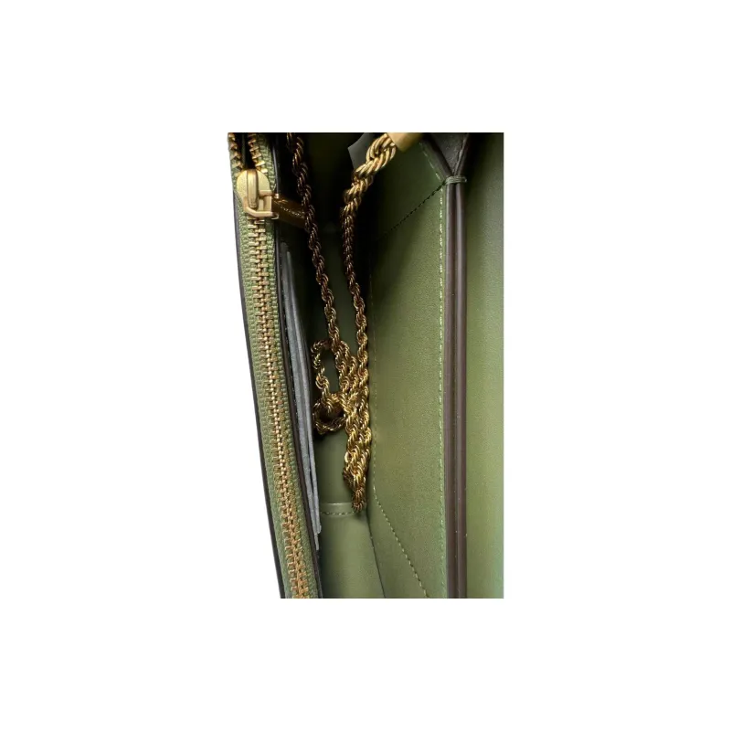 TORY BURCH Eleanor Suede One Shoulder Handbag, Crossbody Bag Women's Winter Day Sage Yellow Multicolor-3