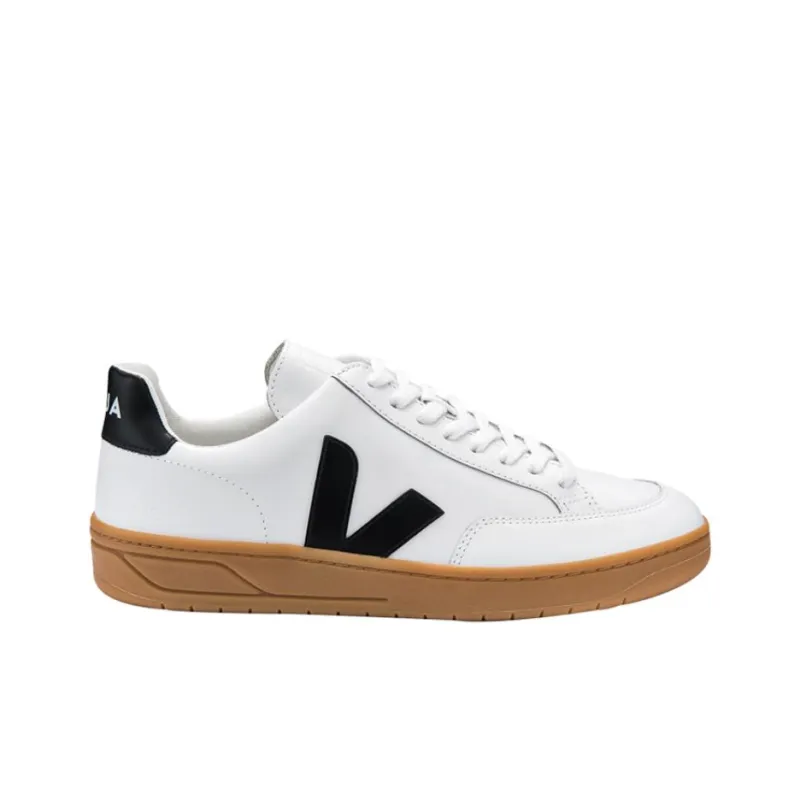 VEJA V 12 Leather 'White Black Natural'-1