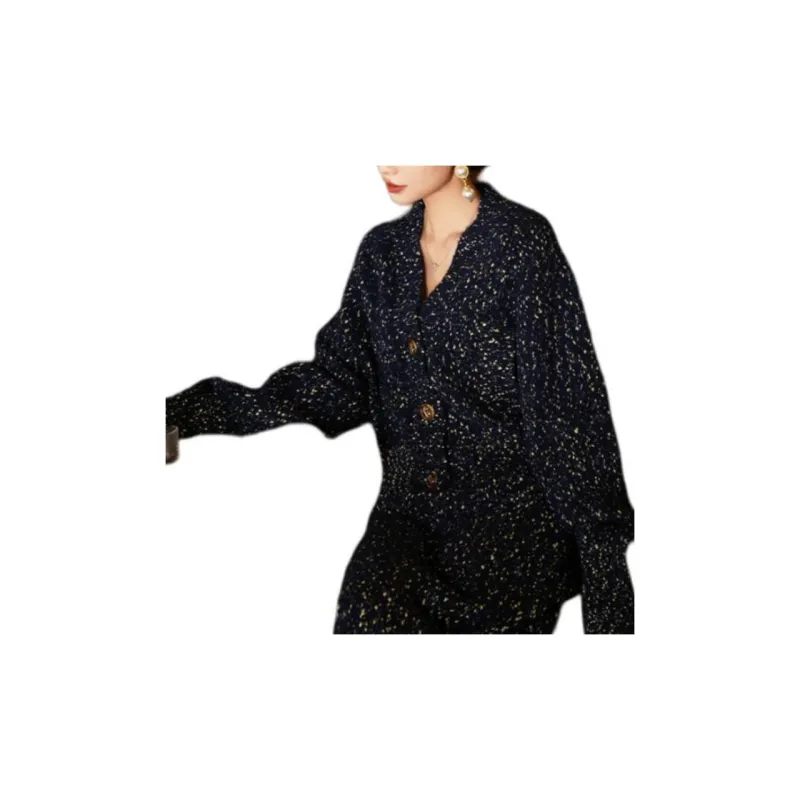 BESIONIA FW24 Sweater Women's Blue Pattern-5