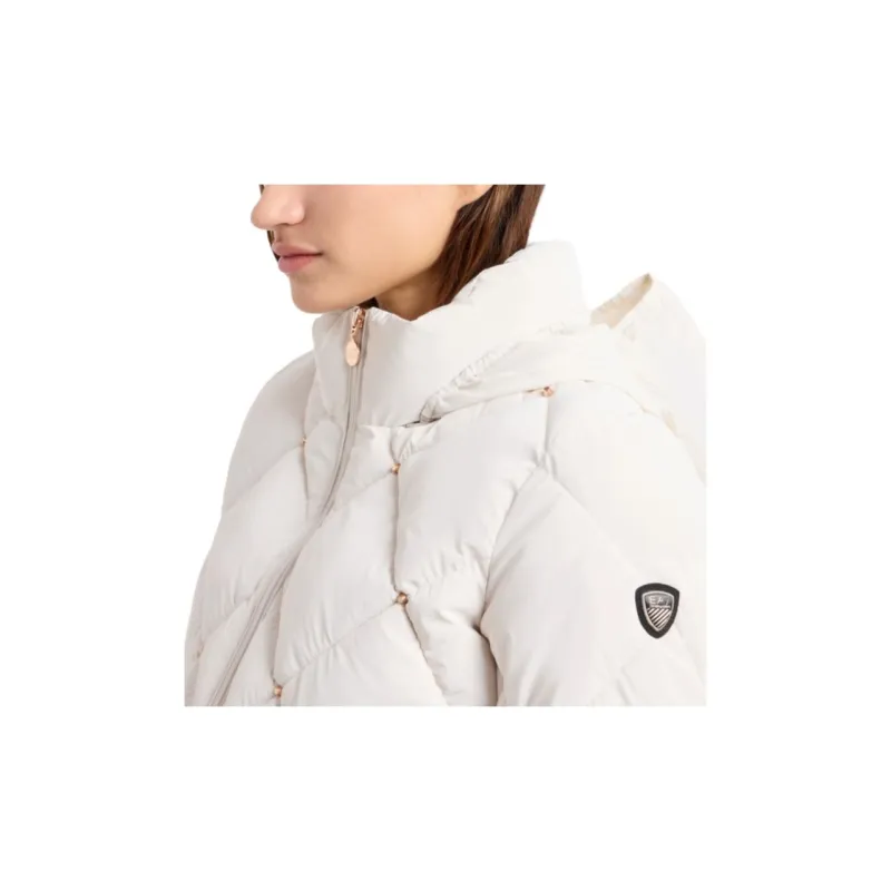 EMPORIO ARMANI EA7 FW24 Puffer Jacket Women's Almond Milk White-4