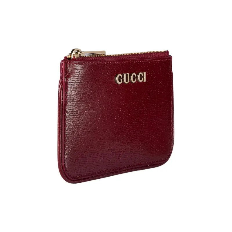 GUCCI Leather Key Pouch Regular Women's Ancora Red-1