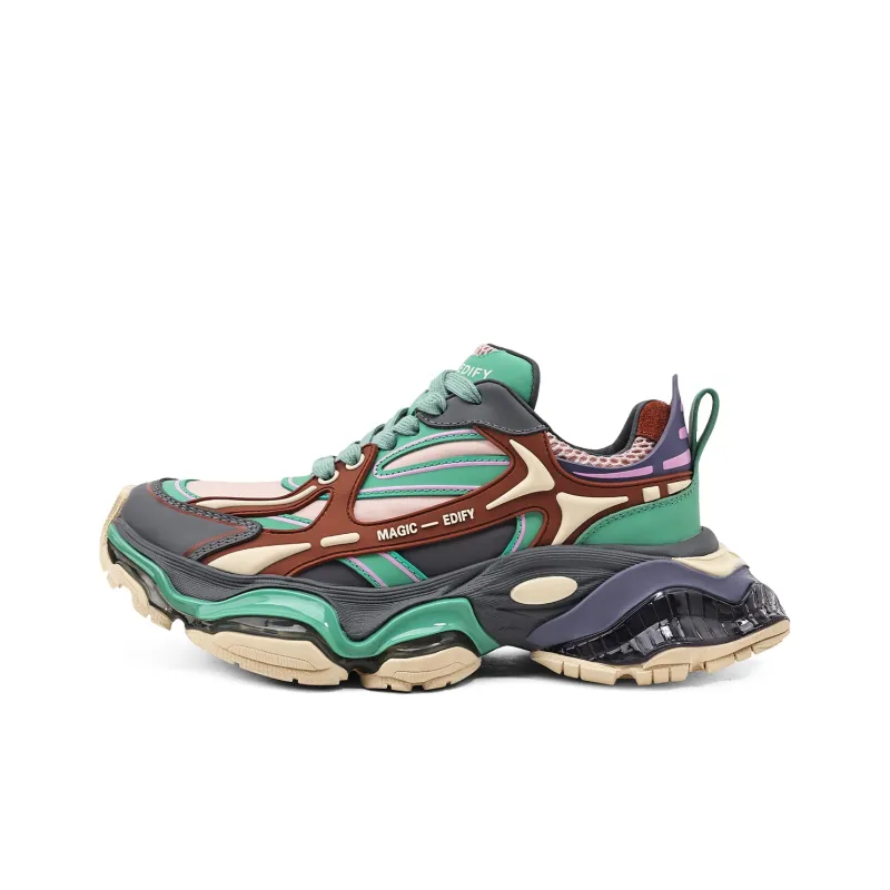 KMD Cushioning, Breathable, Height Increasing Low Top Chunky Sneakers Women's-0