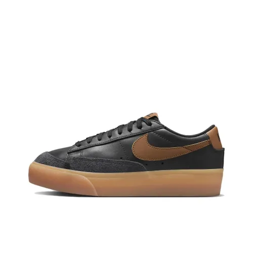 Nike Blazer Anti Slip Wear Resistant Low Top Skateboard Shoes Women's Black