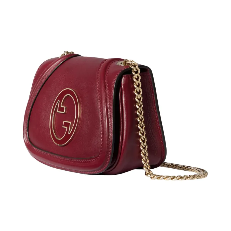 GUCCI Blondie Leather Crossbody Bag Shoulder Bag Mini Women's Red-1