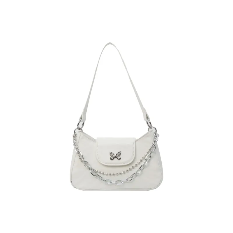 Kaka Tree PU Shoulder Bag, Crossbody Bag Regular Women's Silver/Black/Ecru-8