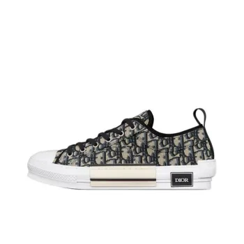 DIOR B23 Low Top Skateboard Shoes Unisex Beige Black