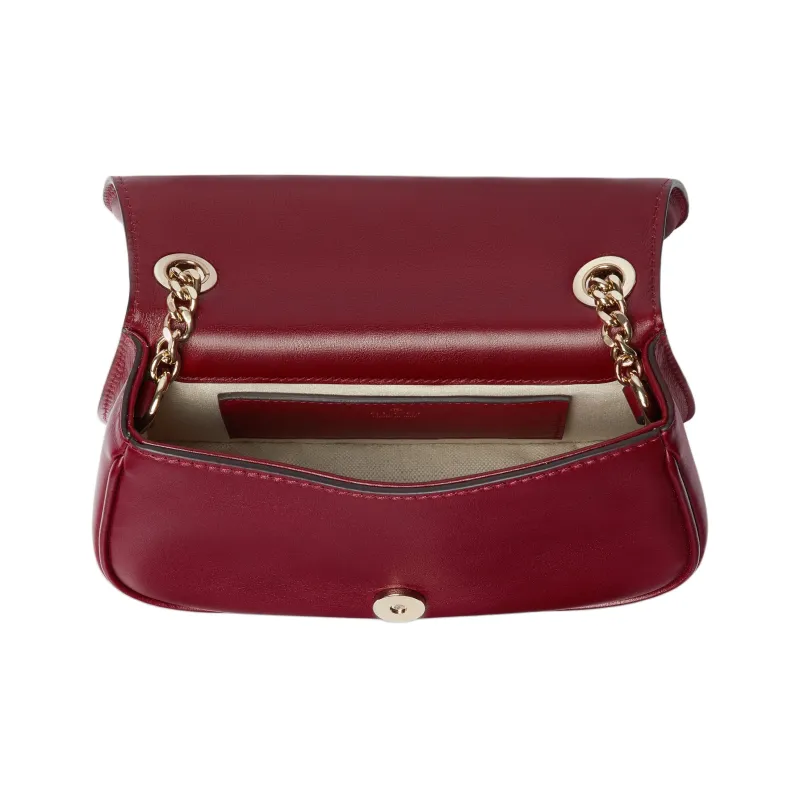 GUCCI Blondie Leather Crossbody Bag Shoulder Bag Mini Women's Red-4