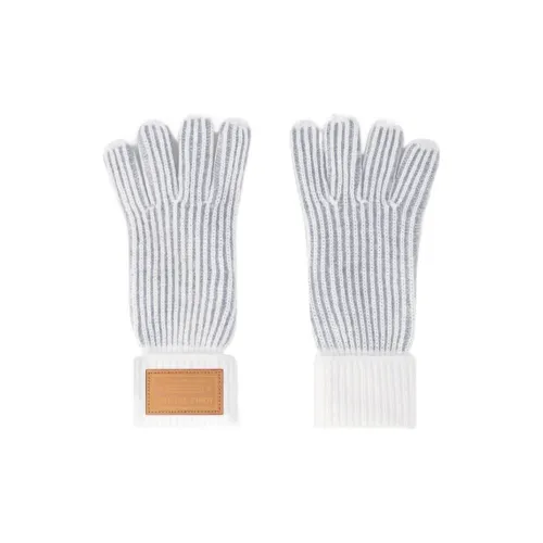LOUIS VUITTON Cashmere Knit Gloves Women's Gray