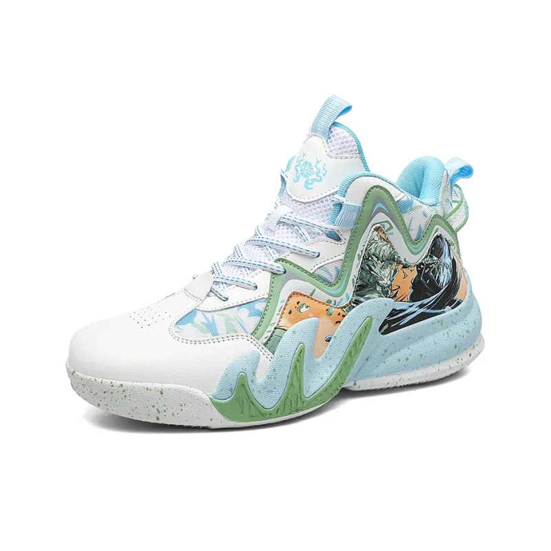Wooden Rabbit Slip Resistant Mid Top Basketball Shoes Unisex-6