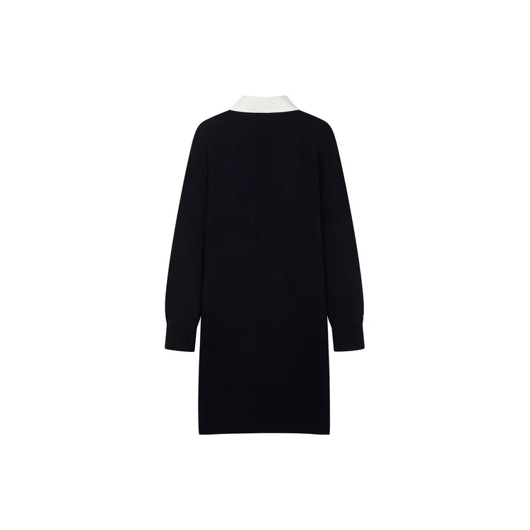 Teenie Weenie Long Sleeved Dress Women's Navy Blue-1