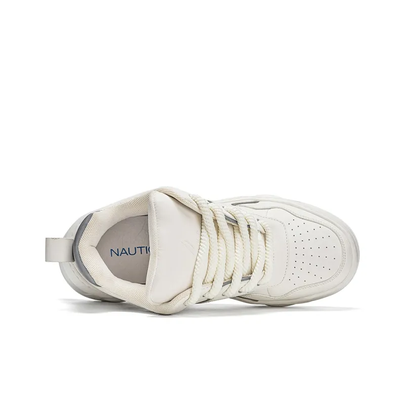 NAUTICA Anti Slip And Wear Resistant Height Increasing Low Top Casual Shoes Men's White-4