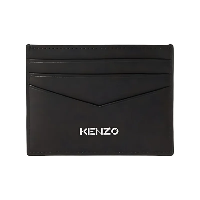 KENZO Cow Leather Card Holder Regular Unisex Black-2