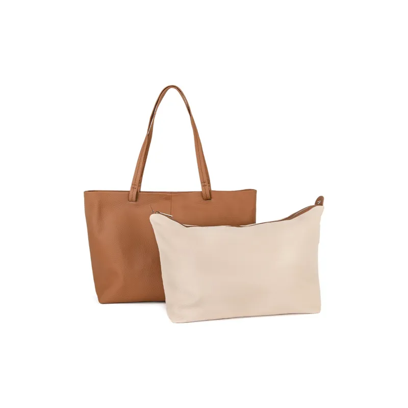 VENOF Cow Leather Tote Bag For Lazy Commute Shoulder Bag Large Size Women's-1