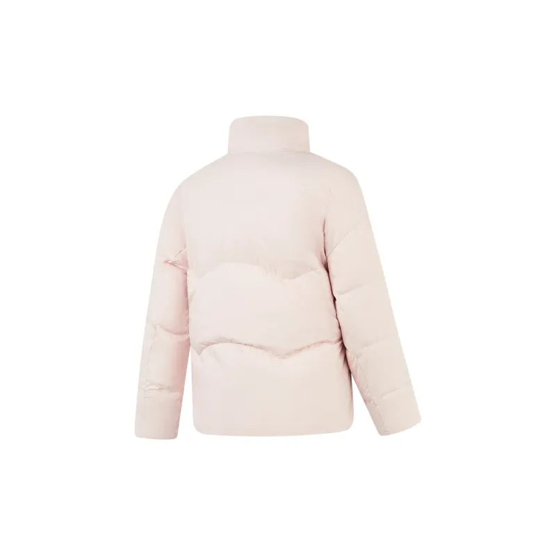 QIAODAN Sports Life Collection Down Jacket Women's White Peach Pink-1