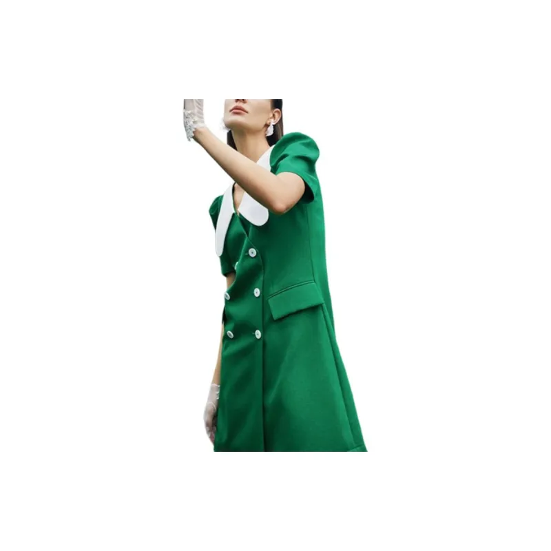 BESIONIA Short Sleeved Dresses Women's Green-1