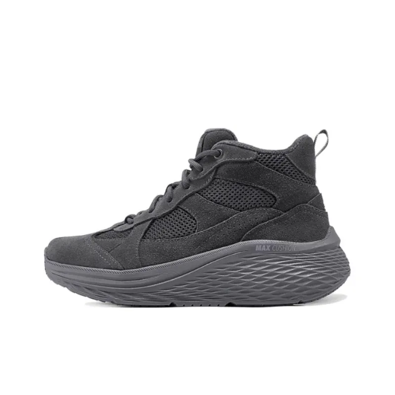 Skechers Anti Slip Wear Resistant Mid Top Casual Shoes Women's Charcoal Gray-0
